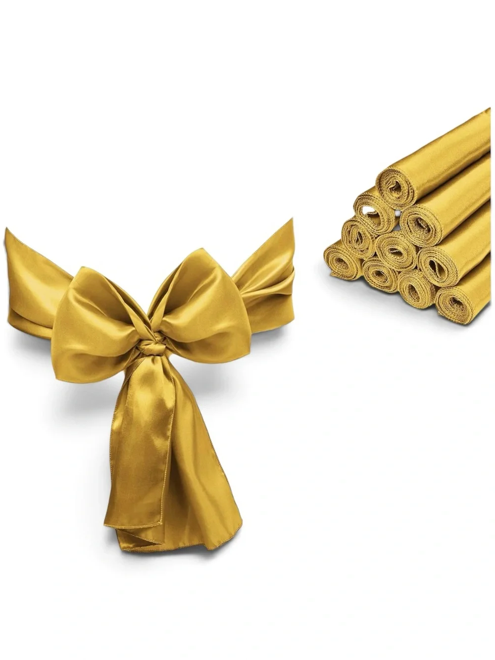 REWOMC 10-Pack Gold 12 × 108 inches Long Premium Satin Table Runner